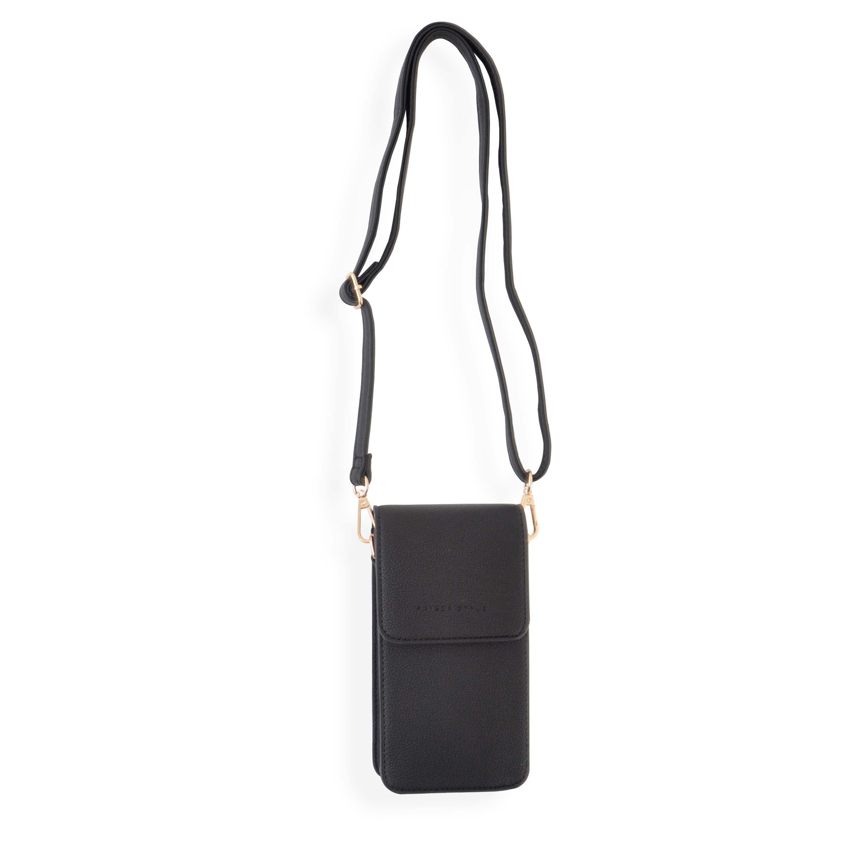 Crossbody Phone Bag Black Kaisercraft