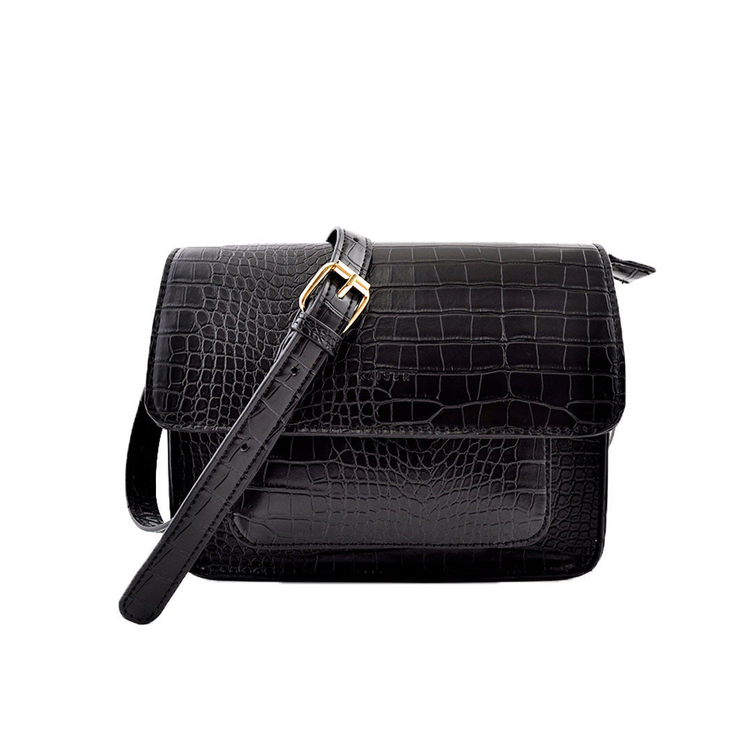 Black croc effect online bag