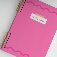 A5 Spiral Notebook - Magenta Squiggle