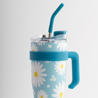 Travel Coffee Cup - Blue Daisy