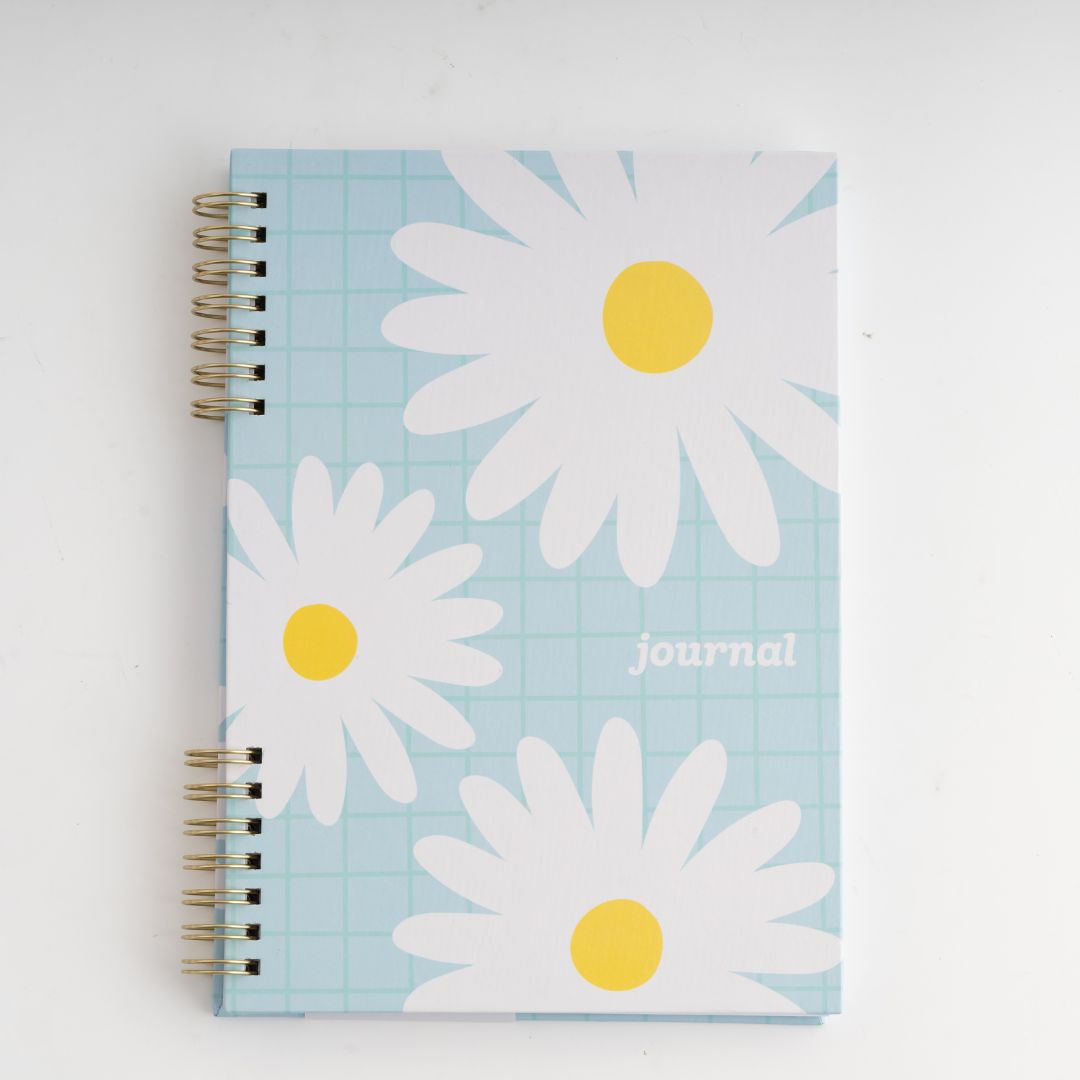 A5 Spiral Notebook - Blue Daisy