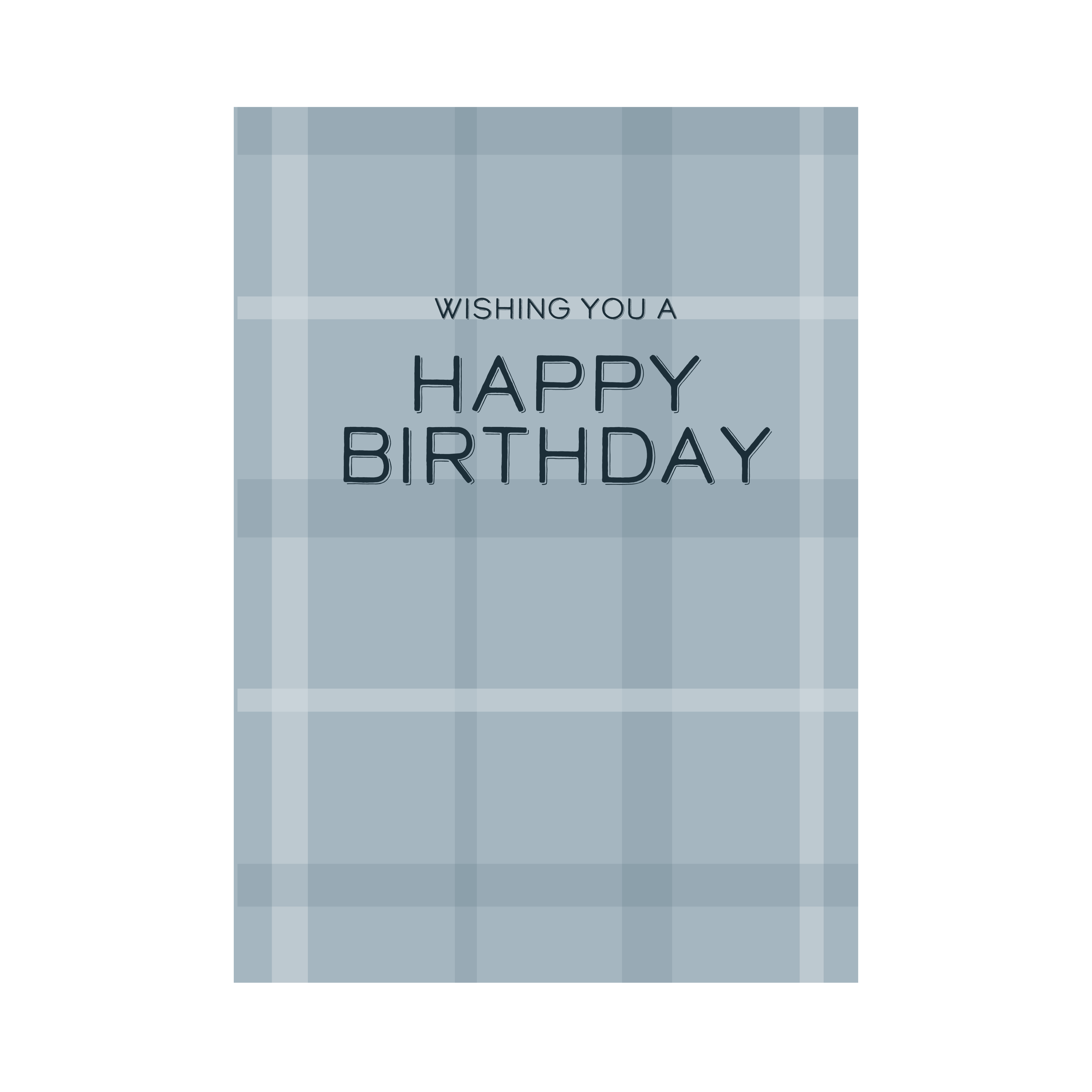 Greeting Card For Him - Blue Check Birthday