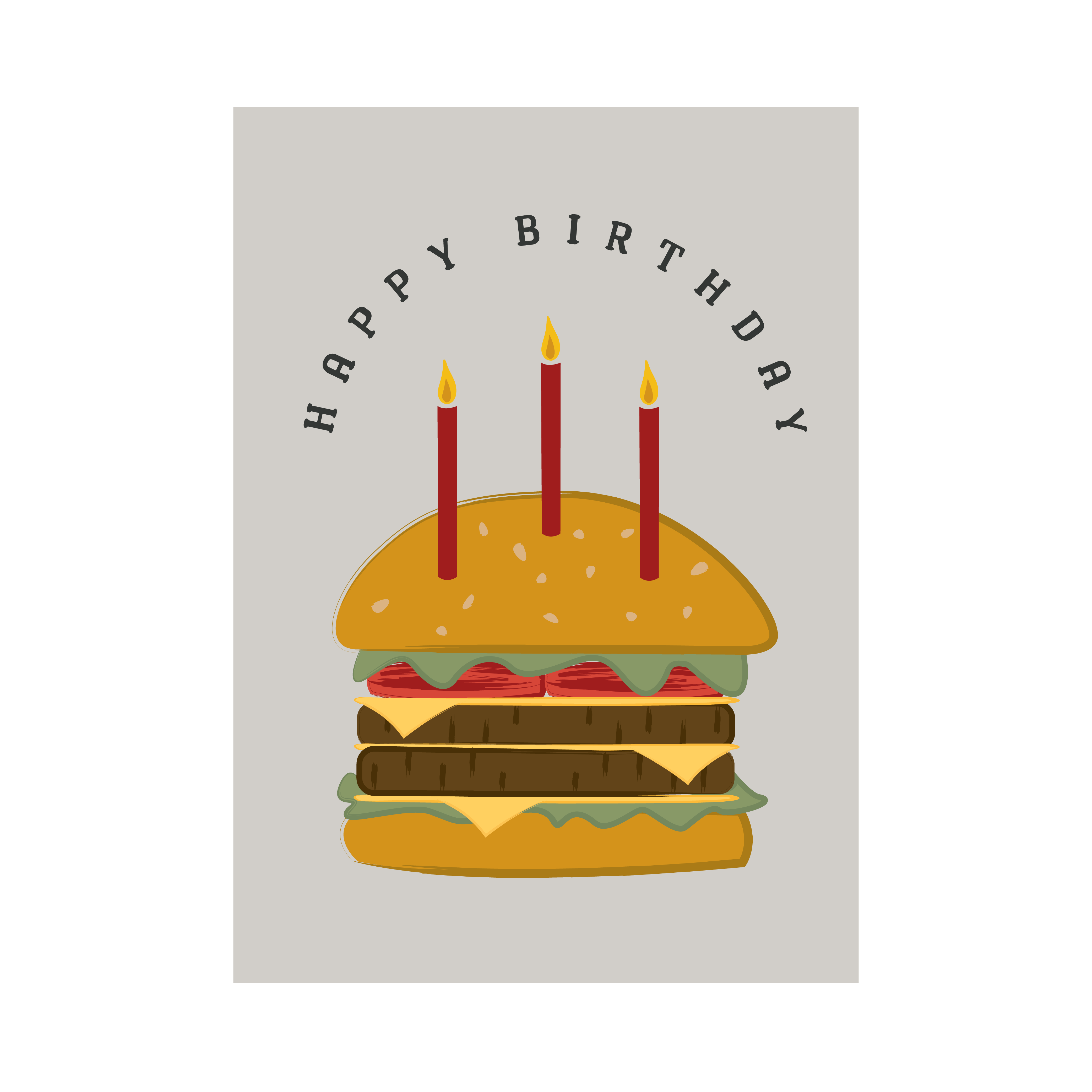 Greeting Card For Him - Burger Birthday