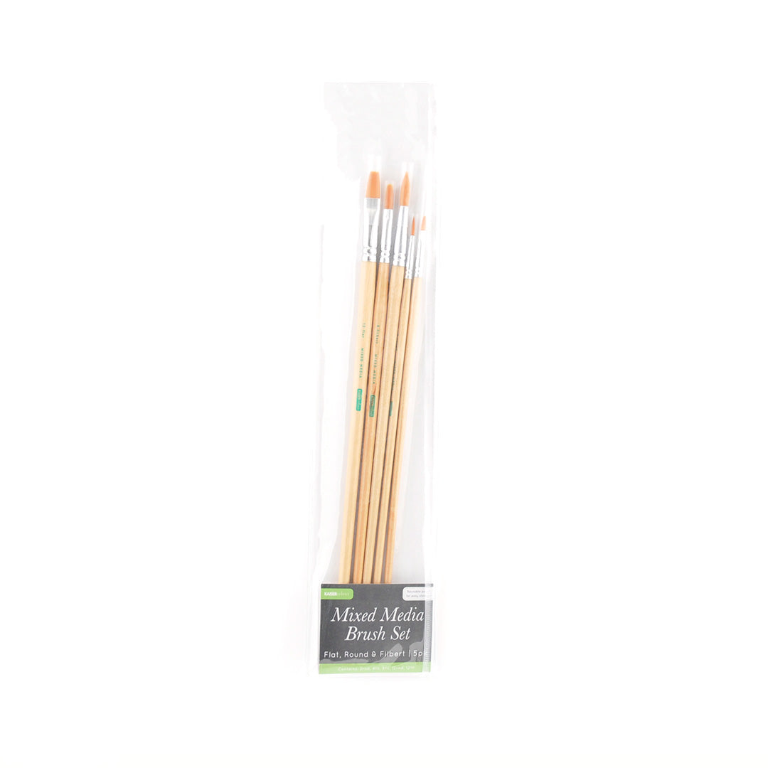 Mixed Media Long Handled Brushes 5pk