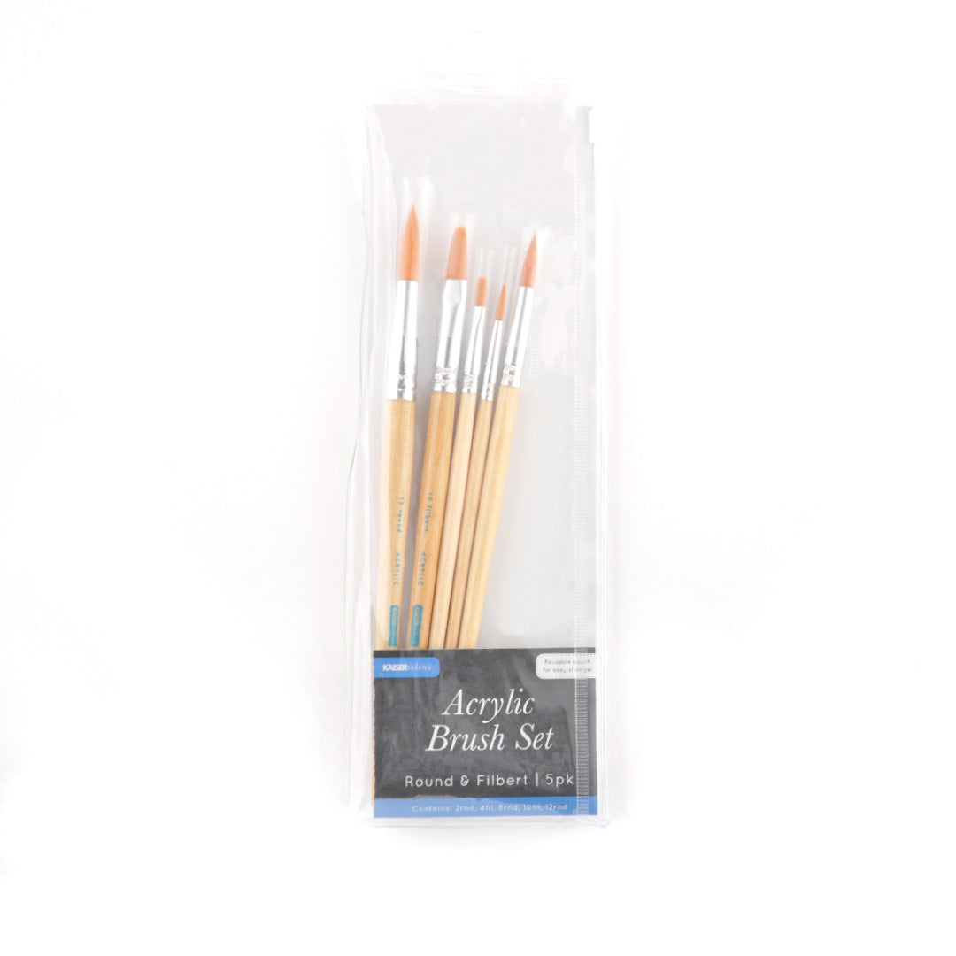 Acrylic Brushes Round/Filbert 5pk