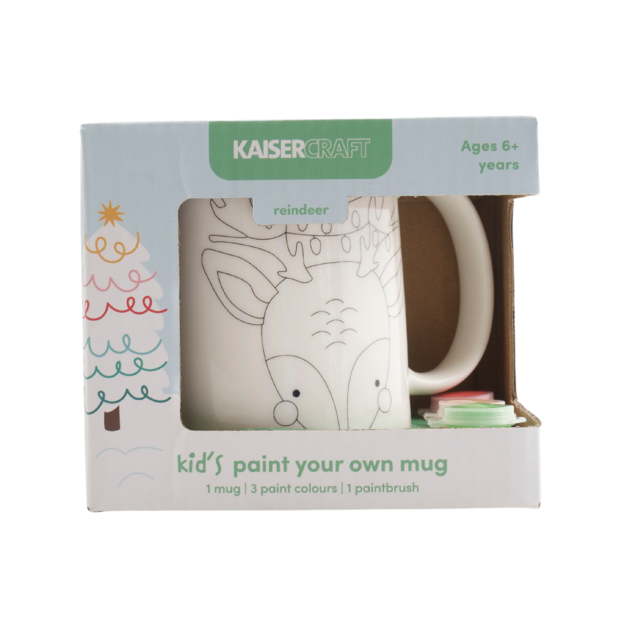 Christmas Kids Paint Your Own Novelty Mug - Reindeer