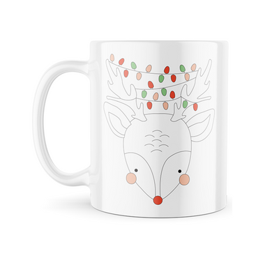 Christmas Kids Paint Your Own Novelty Mug - Reindeer