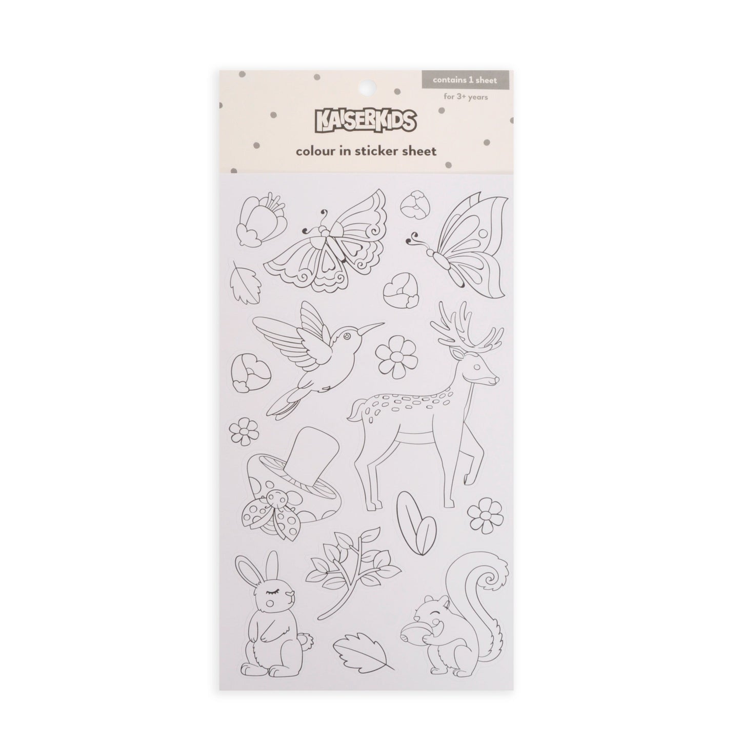 Kids Sticker Sheet Colour In - WOODLAND