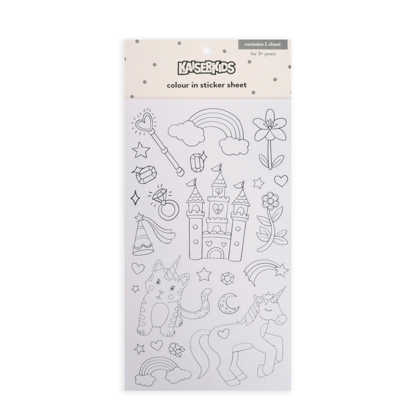 Kids Sticker Sheet Colour In - ENCHANTED