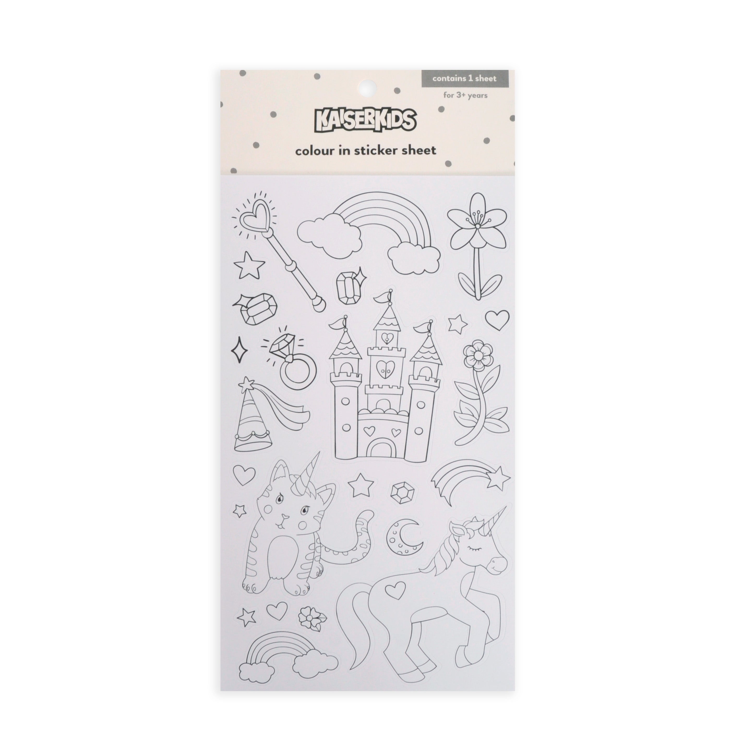 Kids Sticker Sheet Colour In - ENCHANTED