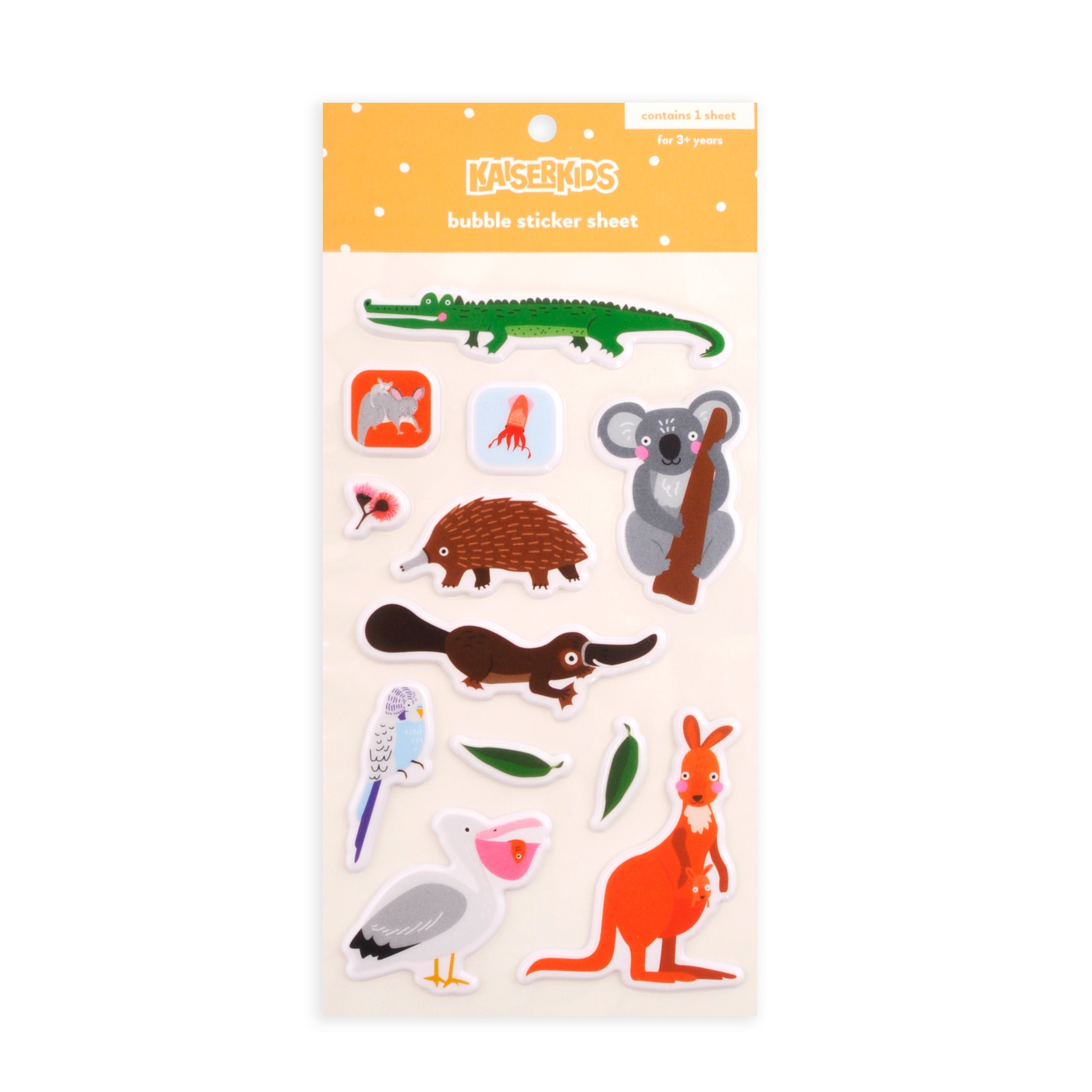 Kids Sticker Sheet Bubble - AUSSIE