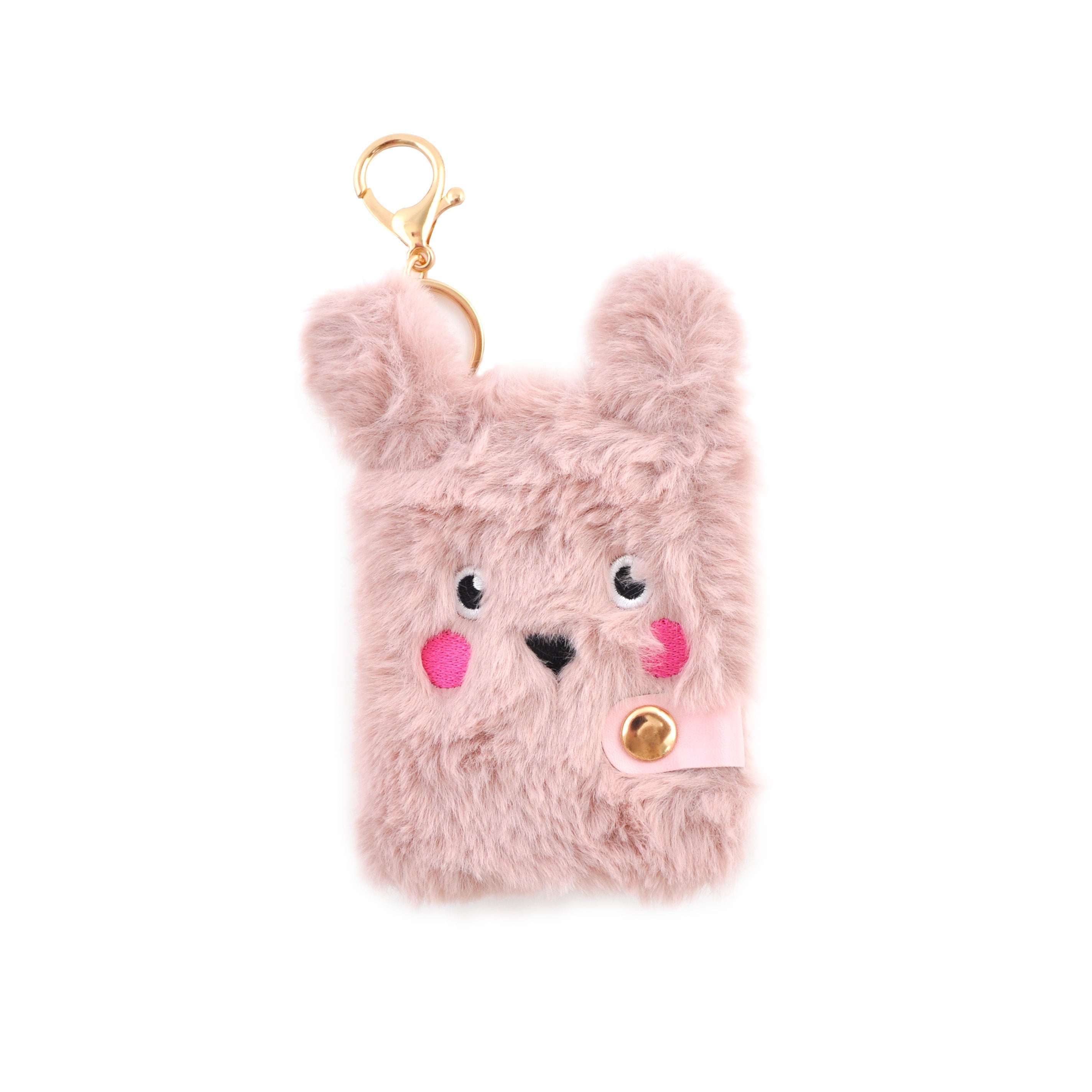 Novelty Fluffy Notebook Keyring - Bunny