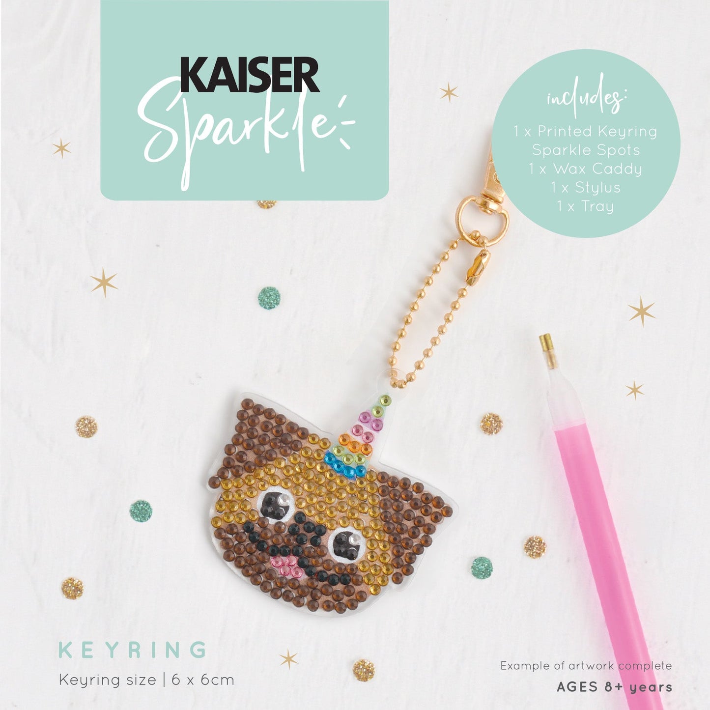 Sparkle Keyrings - Pug-I-Corn