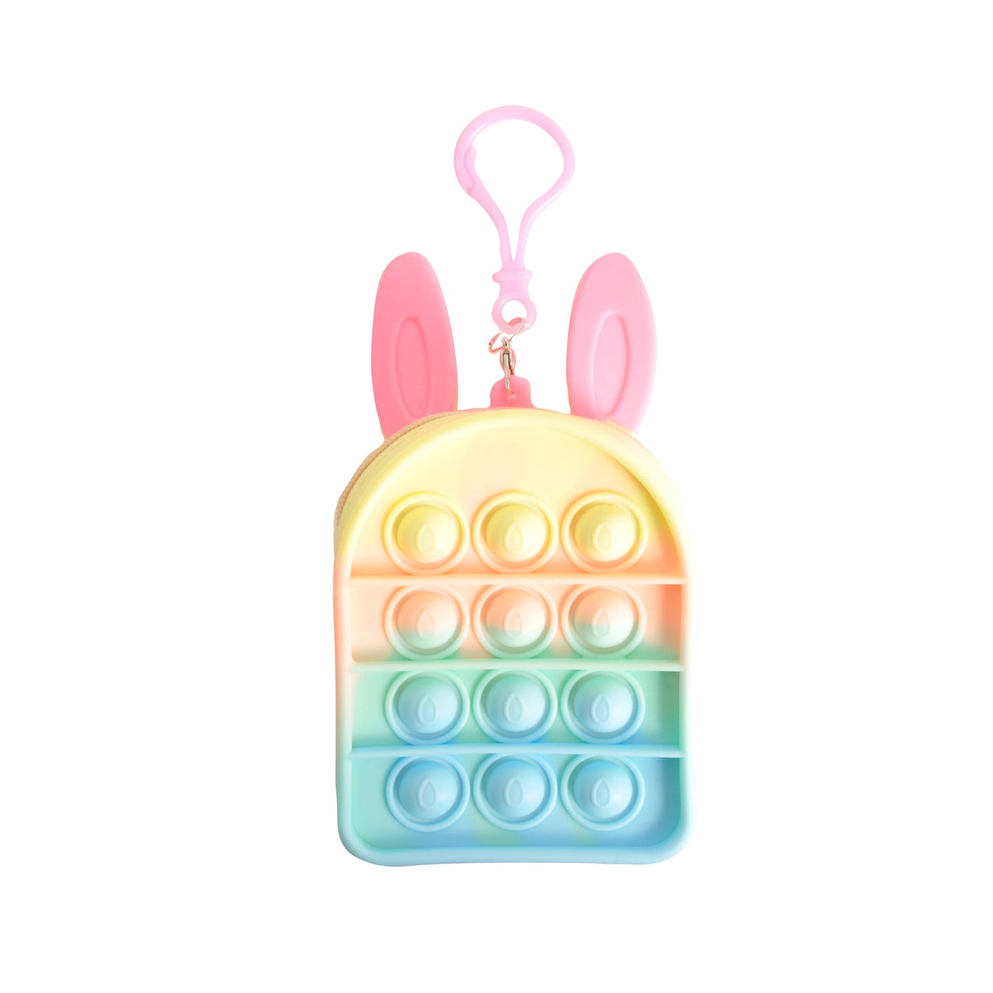 K Kids Fidget Keyring Purse - RAINBOW BUNNY