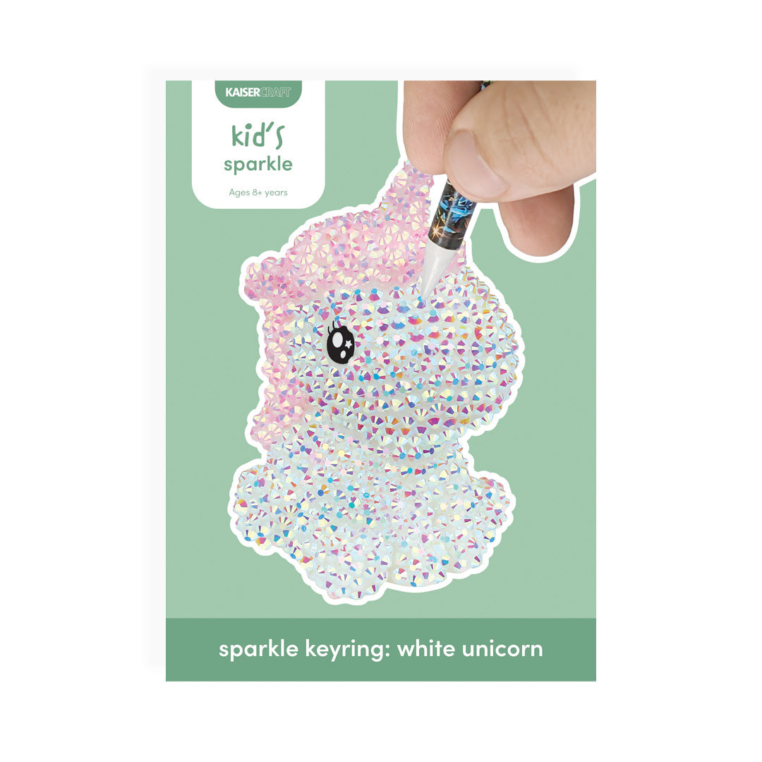 Sparkle Unicorn Keyring - White