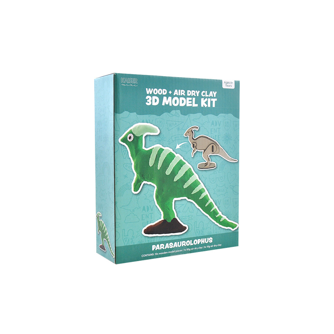 Wood & Air Dry Clay Model Kit - Parasaurolophus