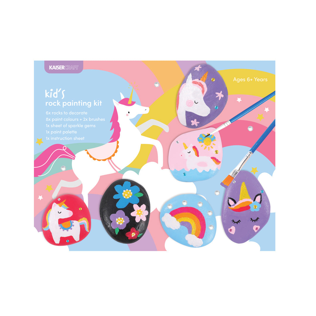 6Pk Rock Painting Kit - Summer Unicorn