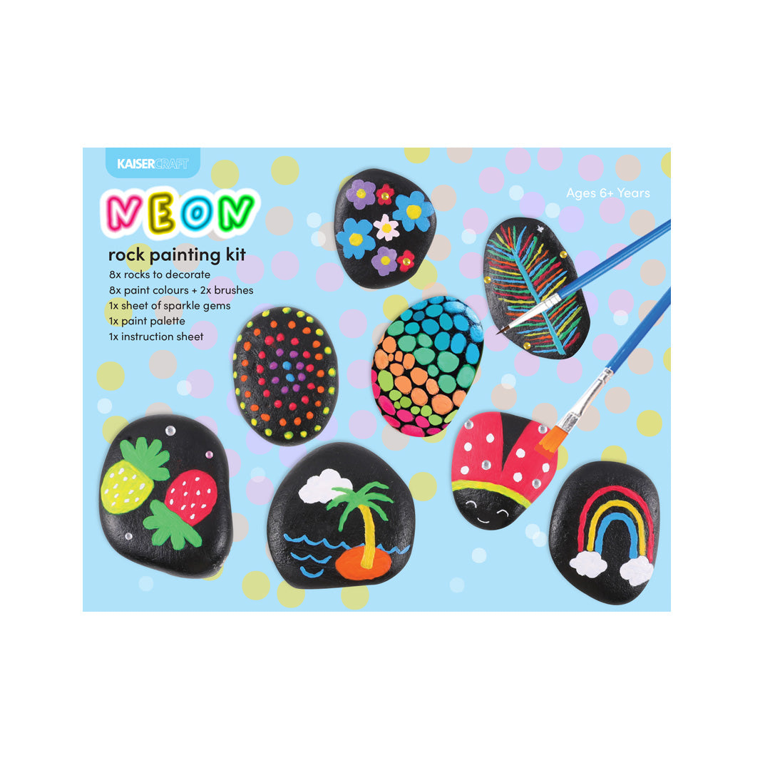 8Pk Rock Painting Kit - Neon