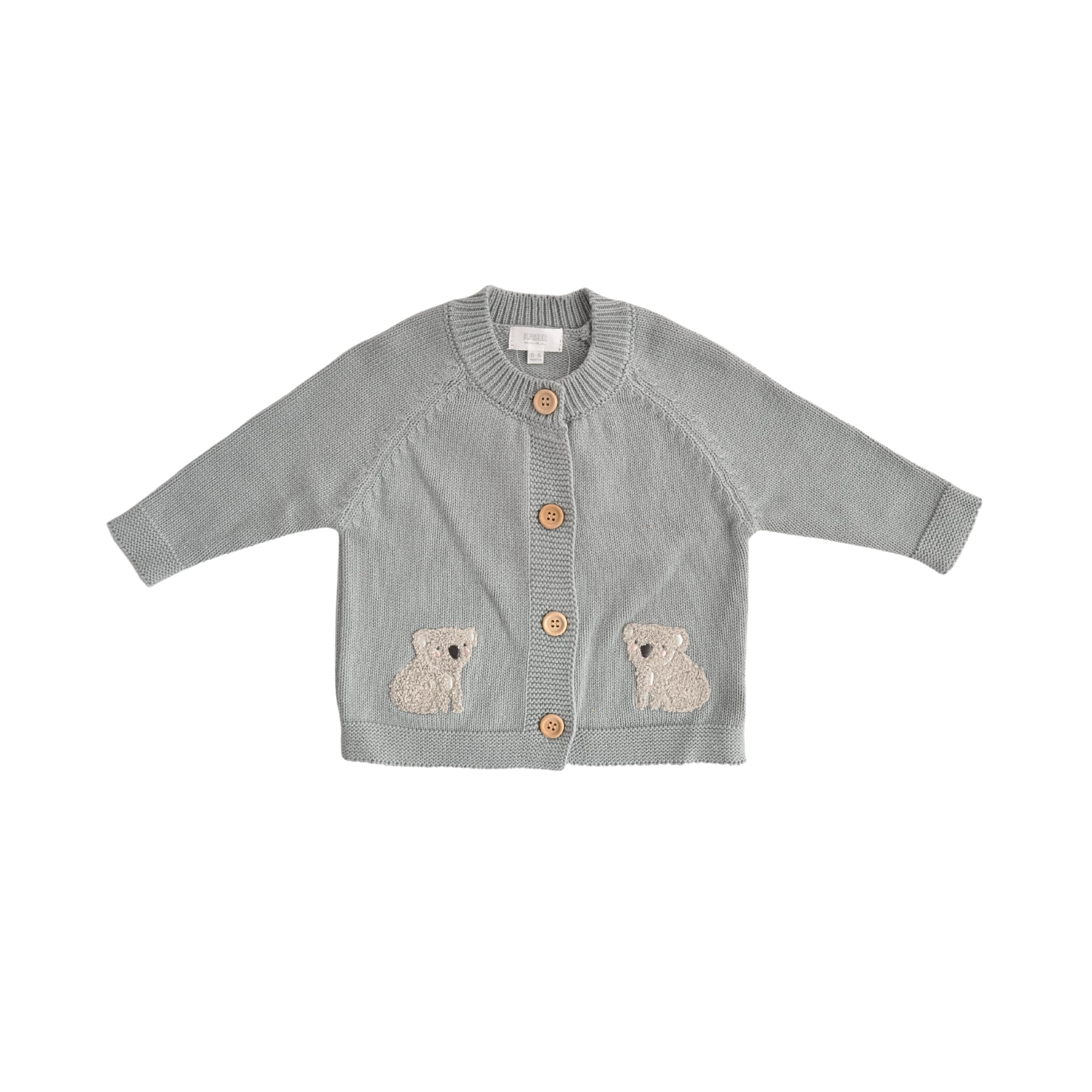 Baby Knitted Cardigan - Koala Size 0-6M