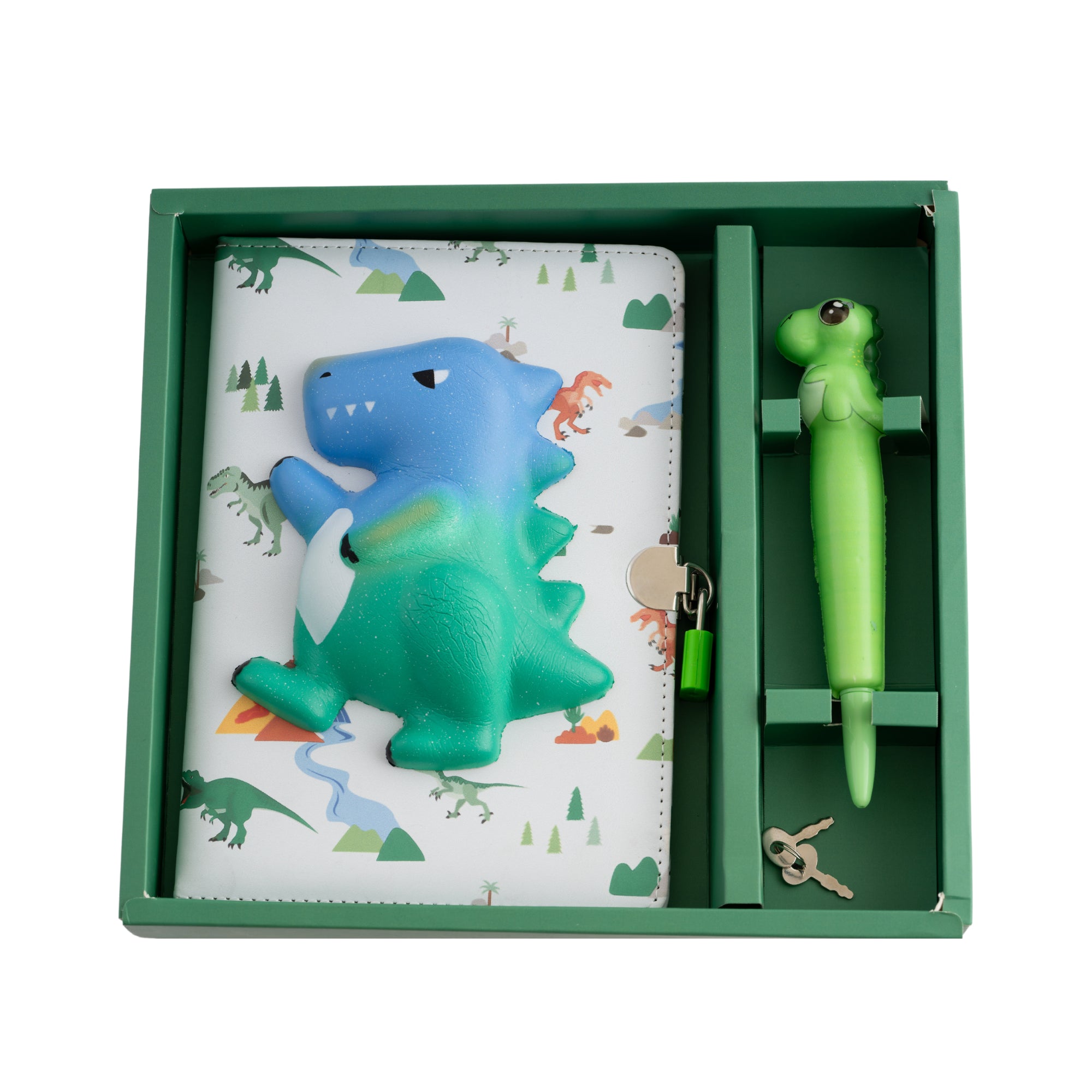 Lockable Diary & Pen Set - Squishy Dino