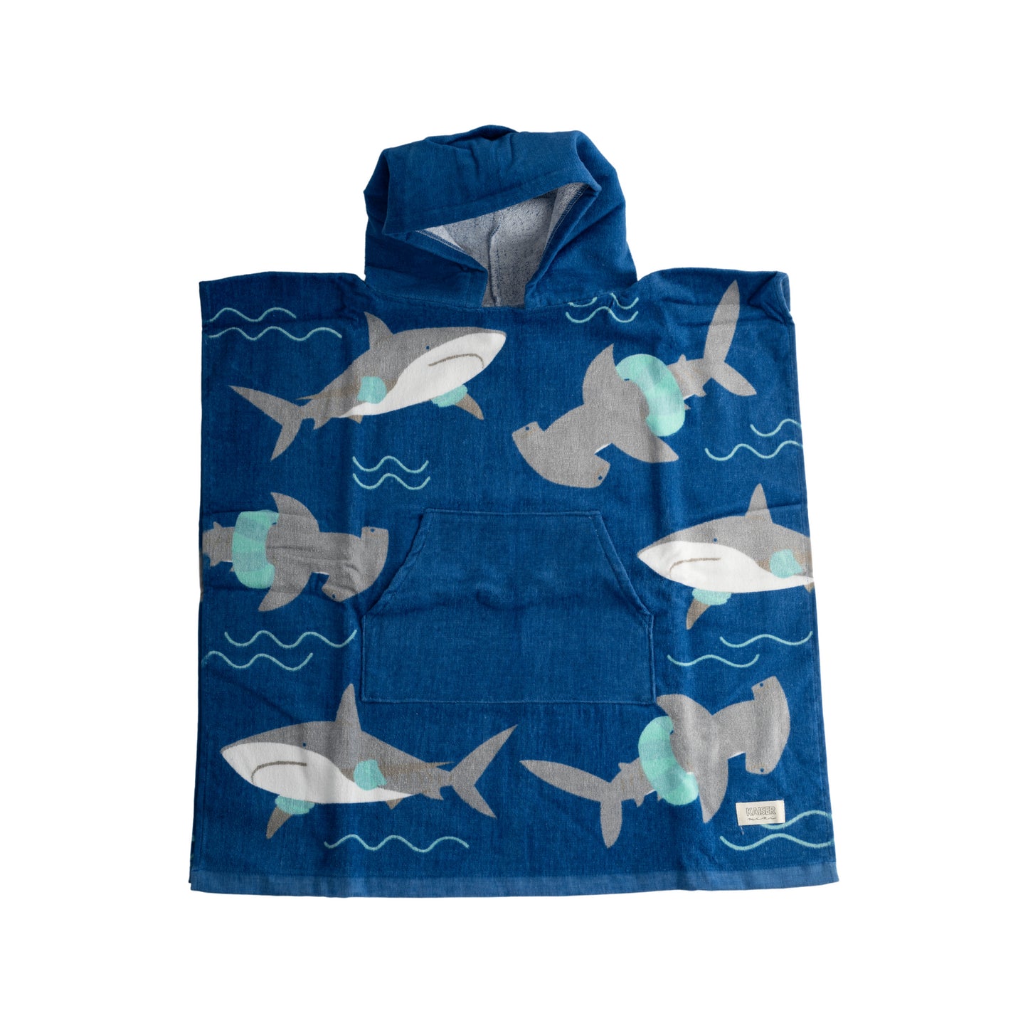 Hooded Towel - Aqua Shark