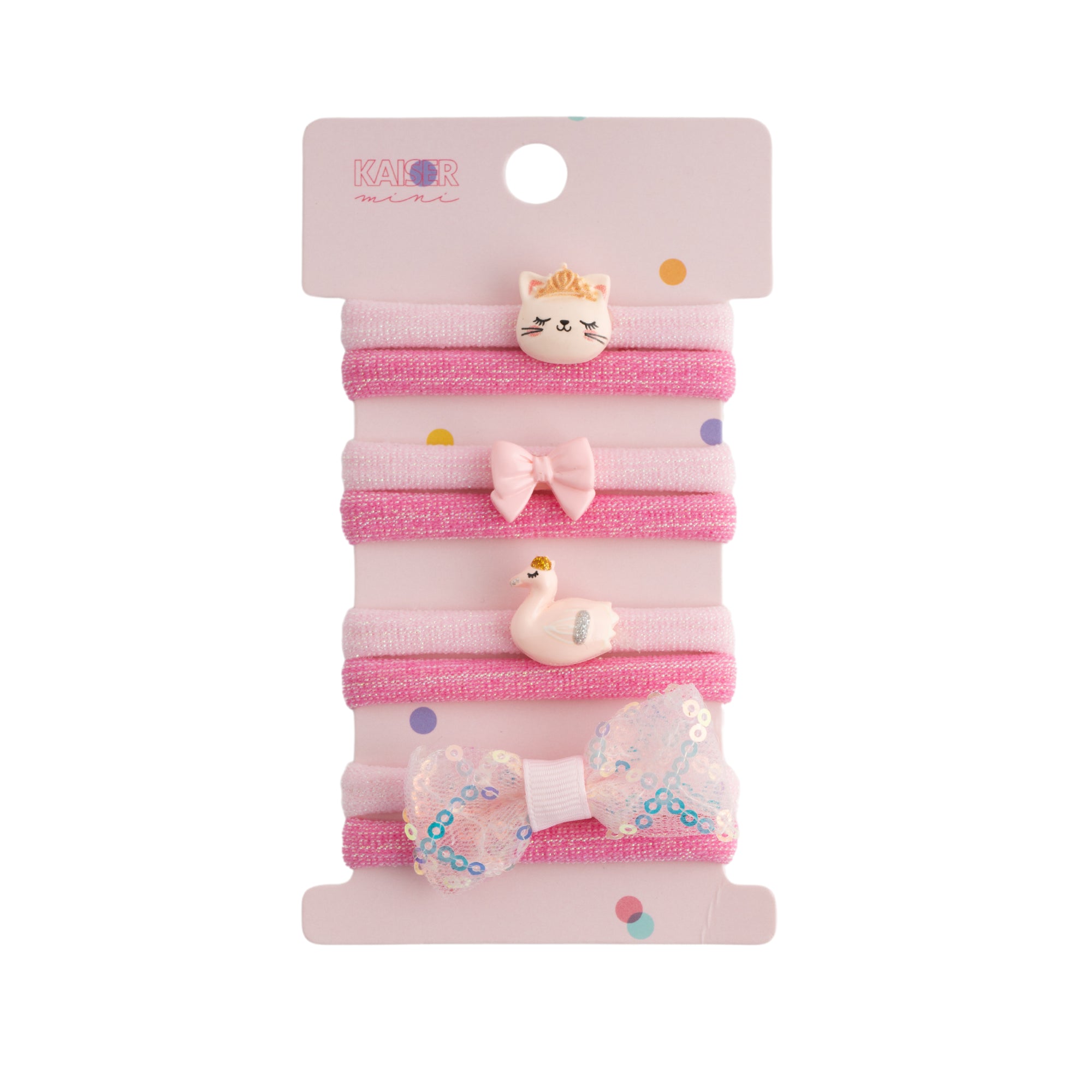 4Pk Novelty Flat Hair Tie Set - Bow