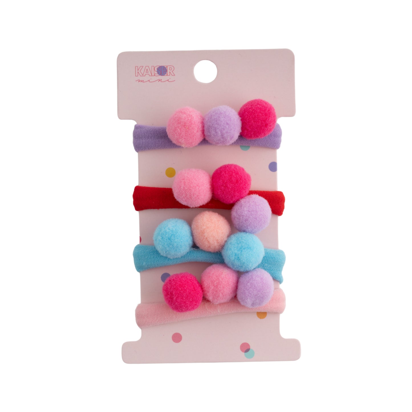 4Pk Pom Pom Hair Tie Set - Multi