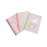 3pk A4 Notebook Set - Unicorn Dreams