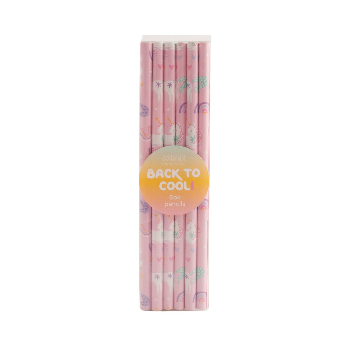 Mini 6pk Printed Pencils - Unicorn Dreams