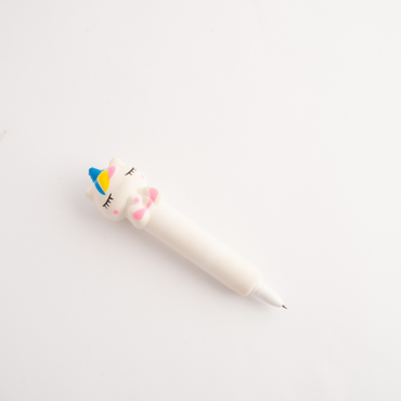 Mini Novelty Pen - Squishy Unicorn White