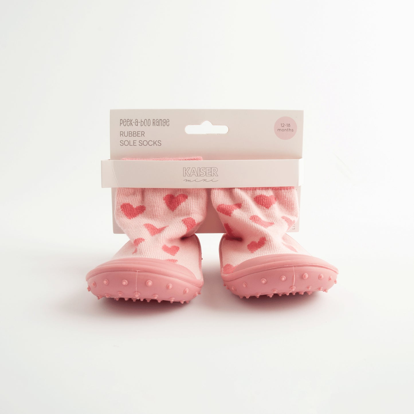 Baby Rubber Socks 12-18mths PB - HEARTS