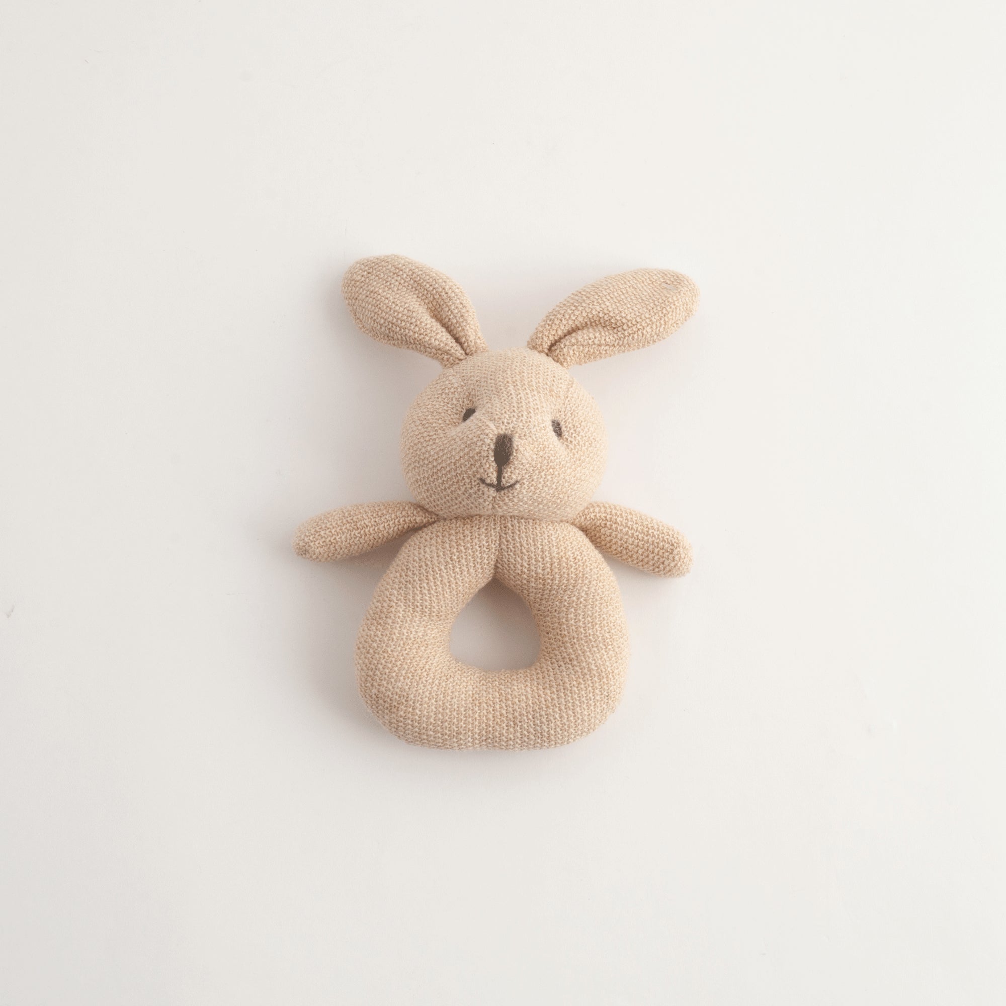 Baby Knitted Rattle PB - TAUPE BUNNY