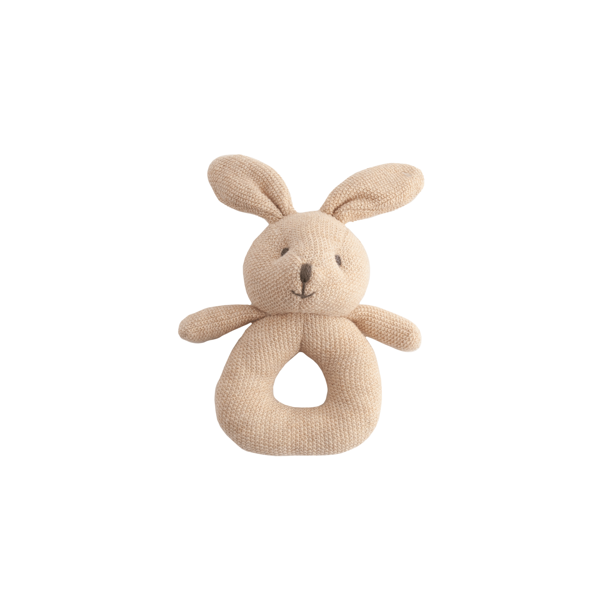 Baby Knitted Rattle PB - TAUPE BUNNY