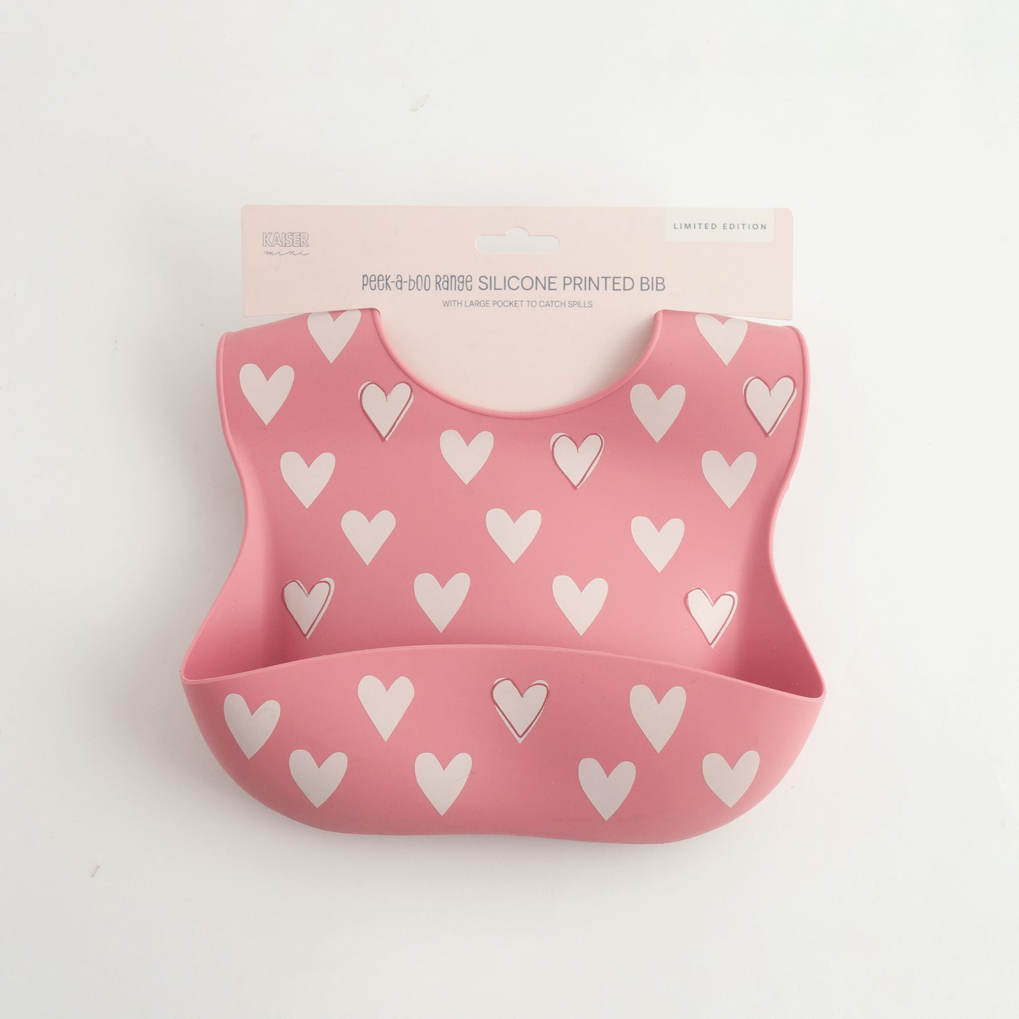 Baby Printed Silicone Bib PB - HEARTS