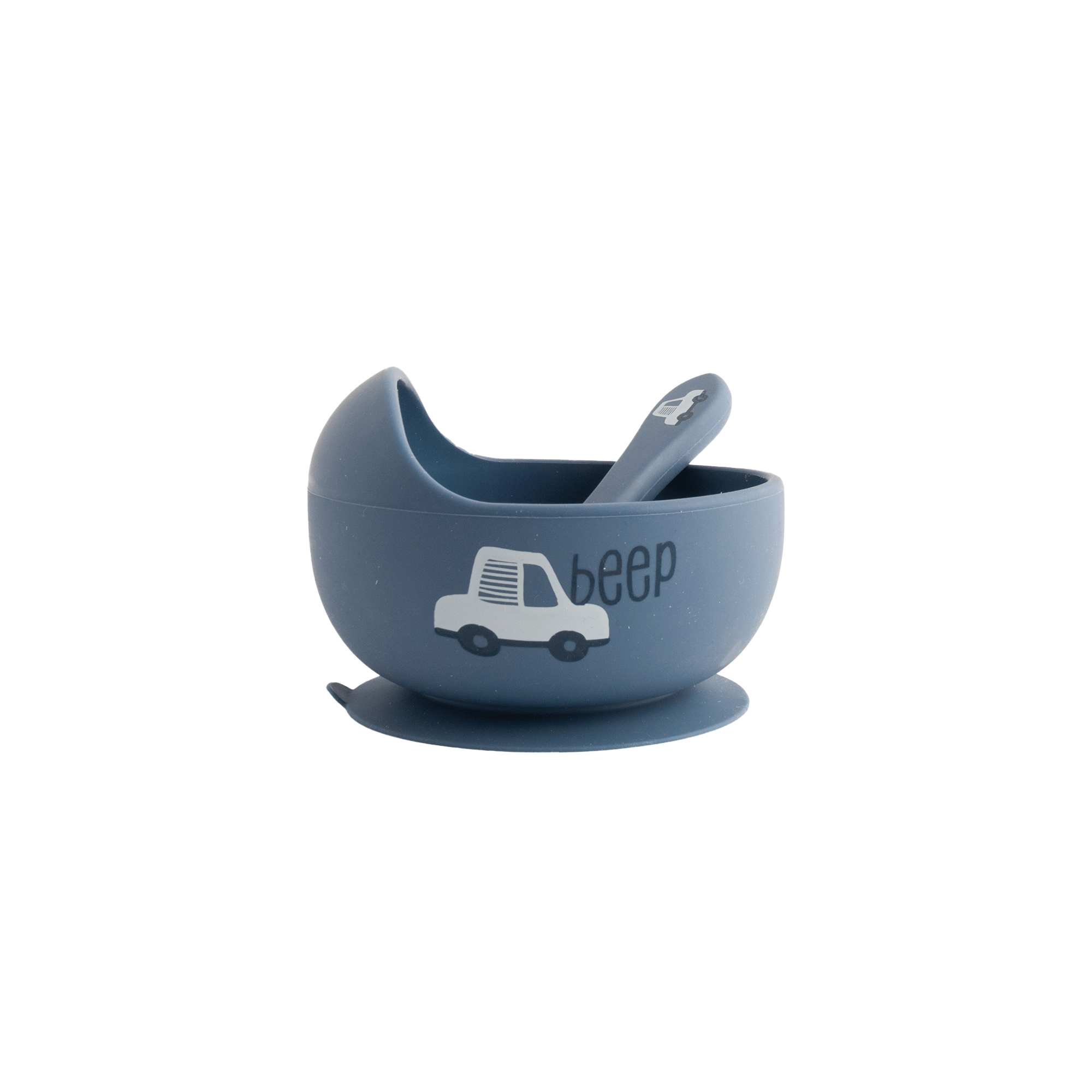 Baby Printed Silicone Bowl & Spoon PB - CAR