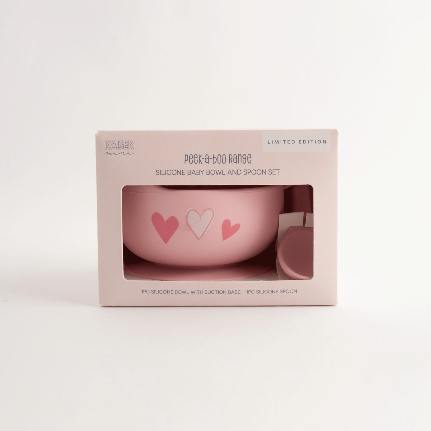 Baby Printed Silicone Bowl & Spoon PB - HEARTS