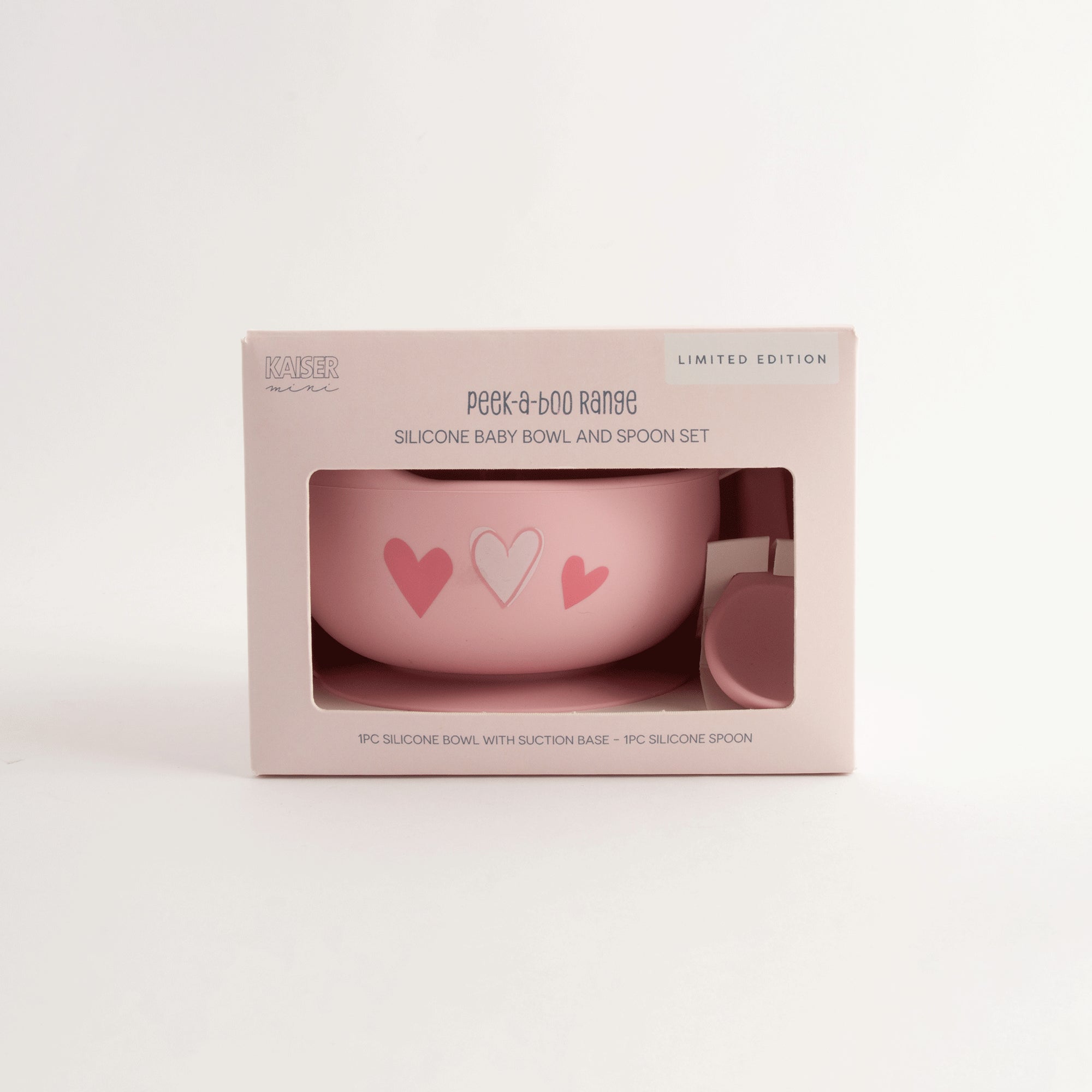 Baby Printed Silicone Bowl & Spoon PB - HEARTS