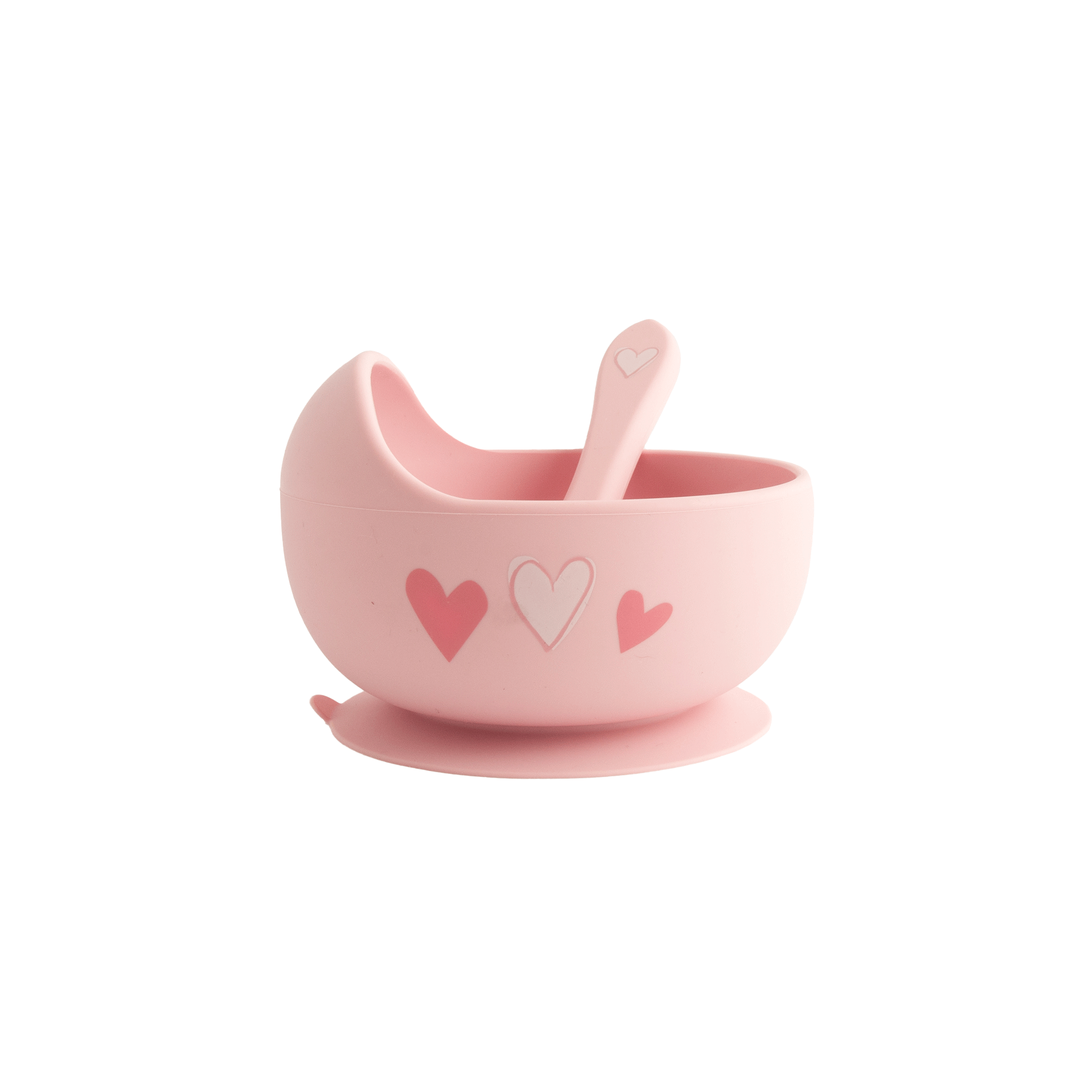 Baby Printed Silicone Bowl & Spoon PB - HEARTS