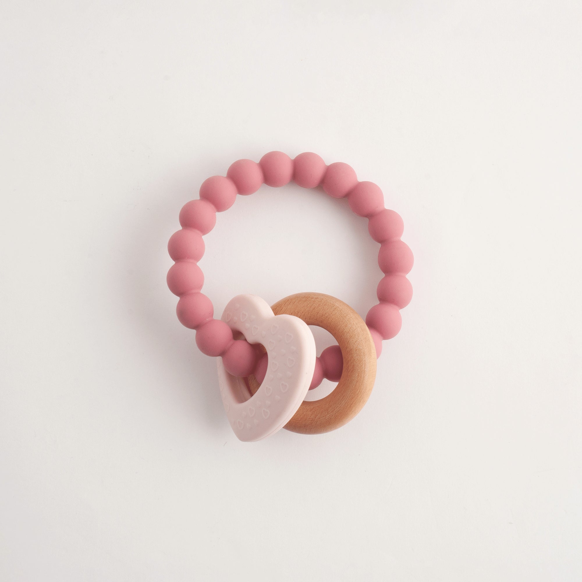 Baby Silicone Heart Teether PB - PINK