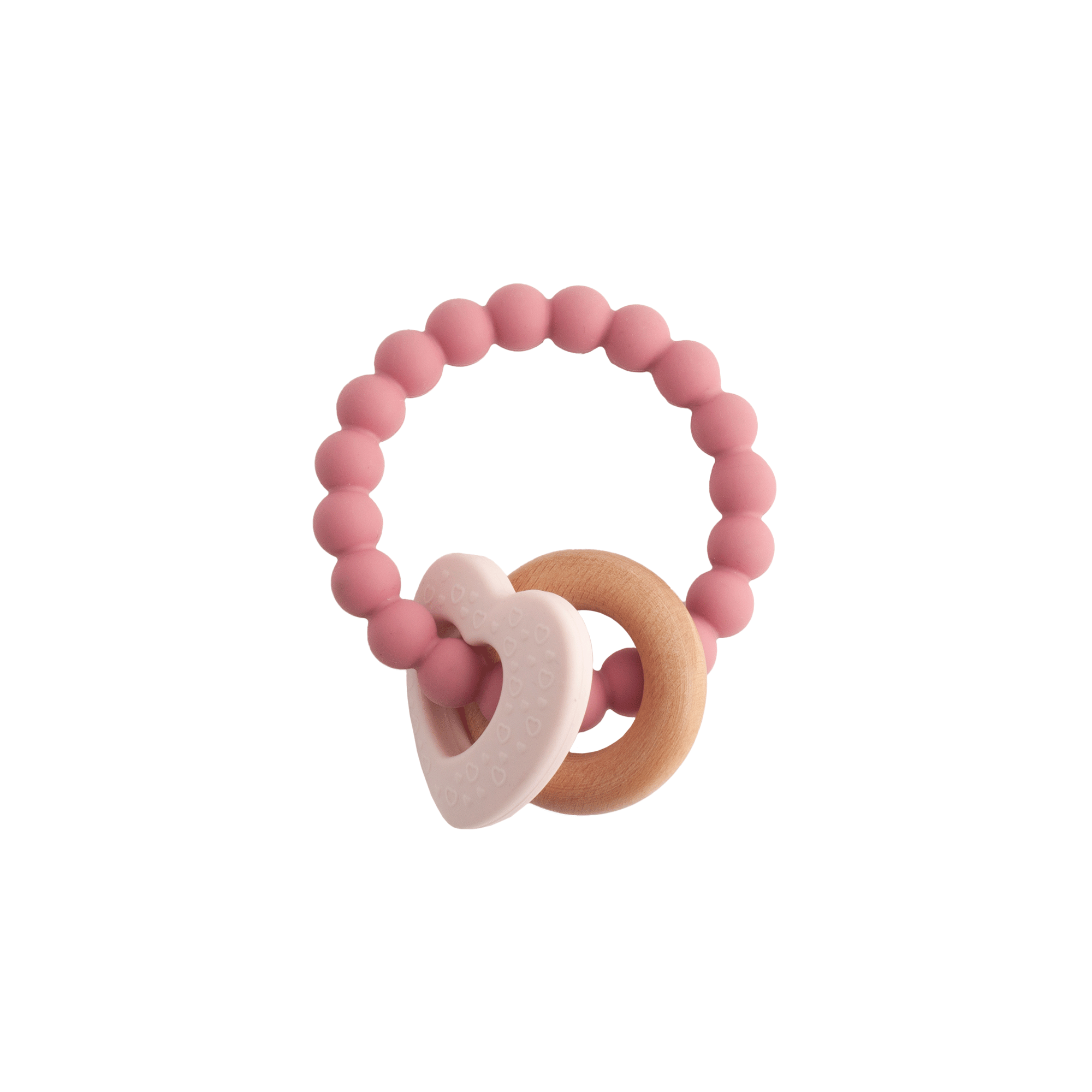 Baby Silicone Heart Teether PB - PINK