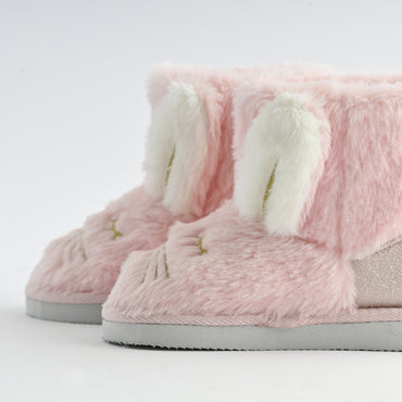 Novelty Slipper Boots Size 5-6 - Pink Bunny