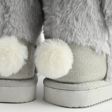 Novelty Slipper Boots Size 9-10 - Grey Bunny