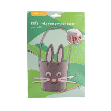 Make Your Own Felt Basket - Grey Marble Rabbit