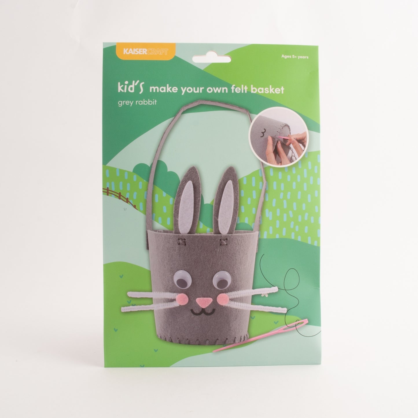 Make Your Own Felt Basket - Grey Marble Rabbit