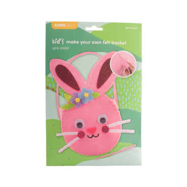 Make Your Own Felt Basket - Circle Pink Rabbit