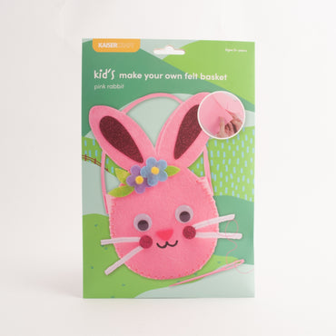 Make Your Own Felt Basket - Circle Pink Rabbit