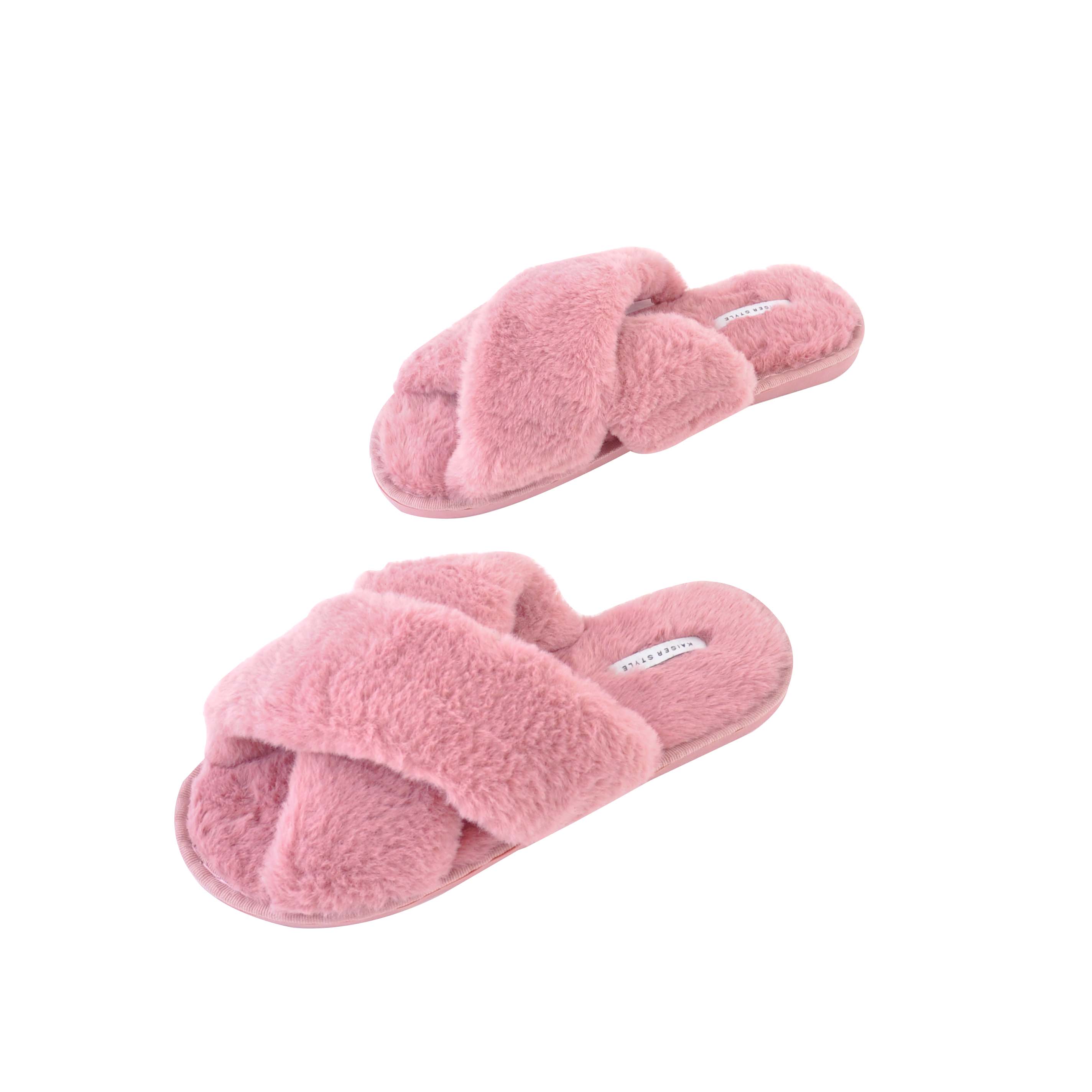 Plush Slipper Med - ROSE