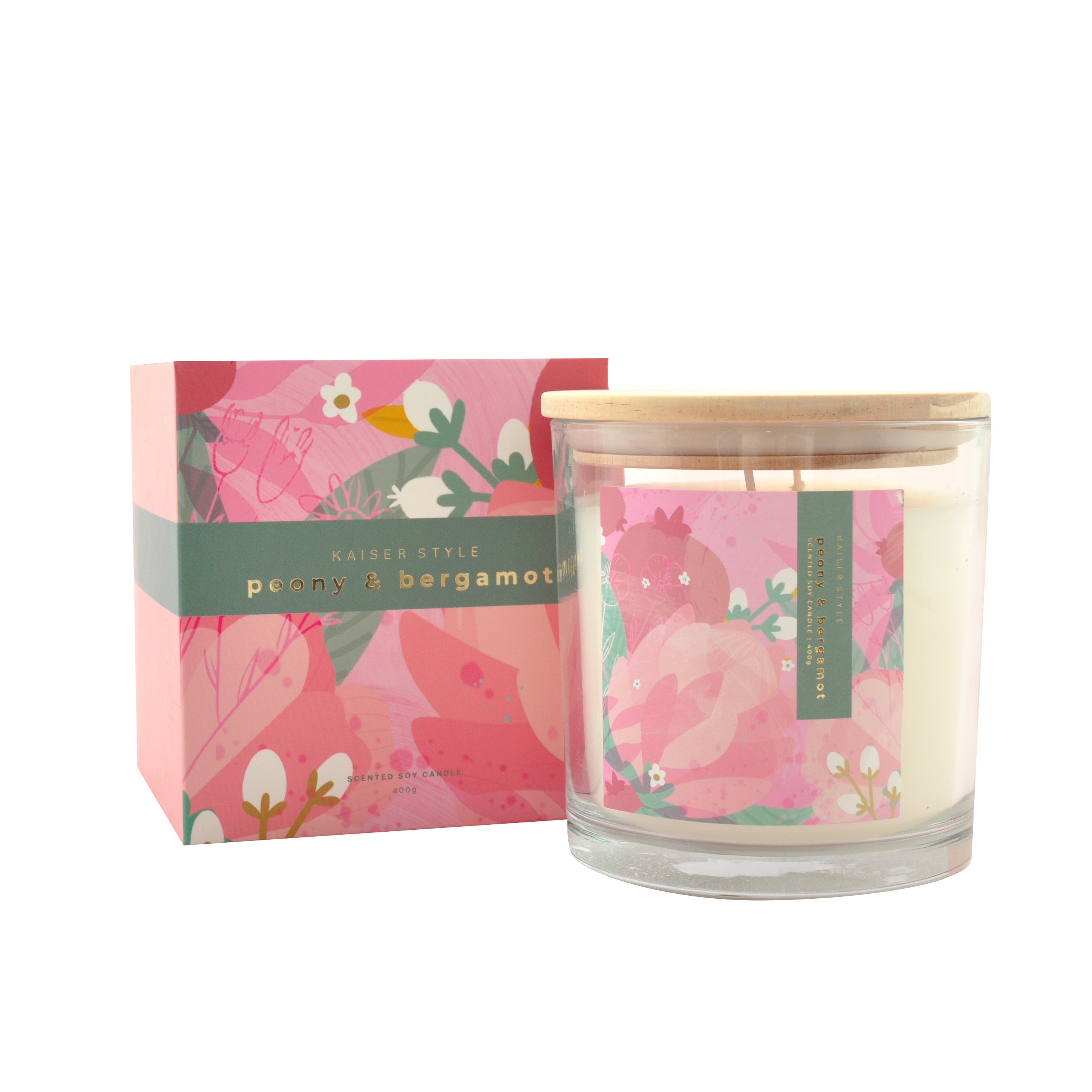 Candle Wonderlust 60hr - PEONY & BERGAMOT