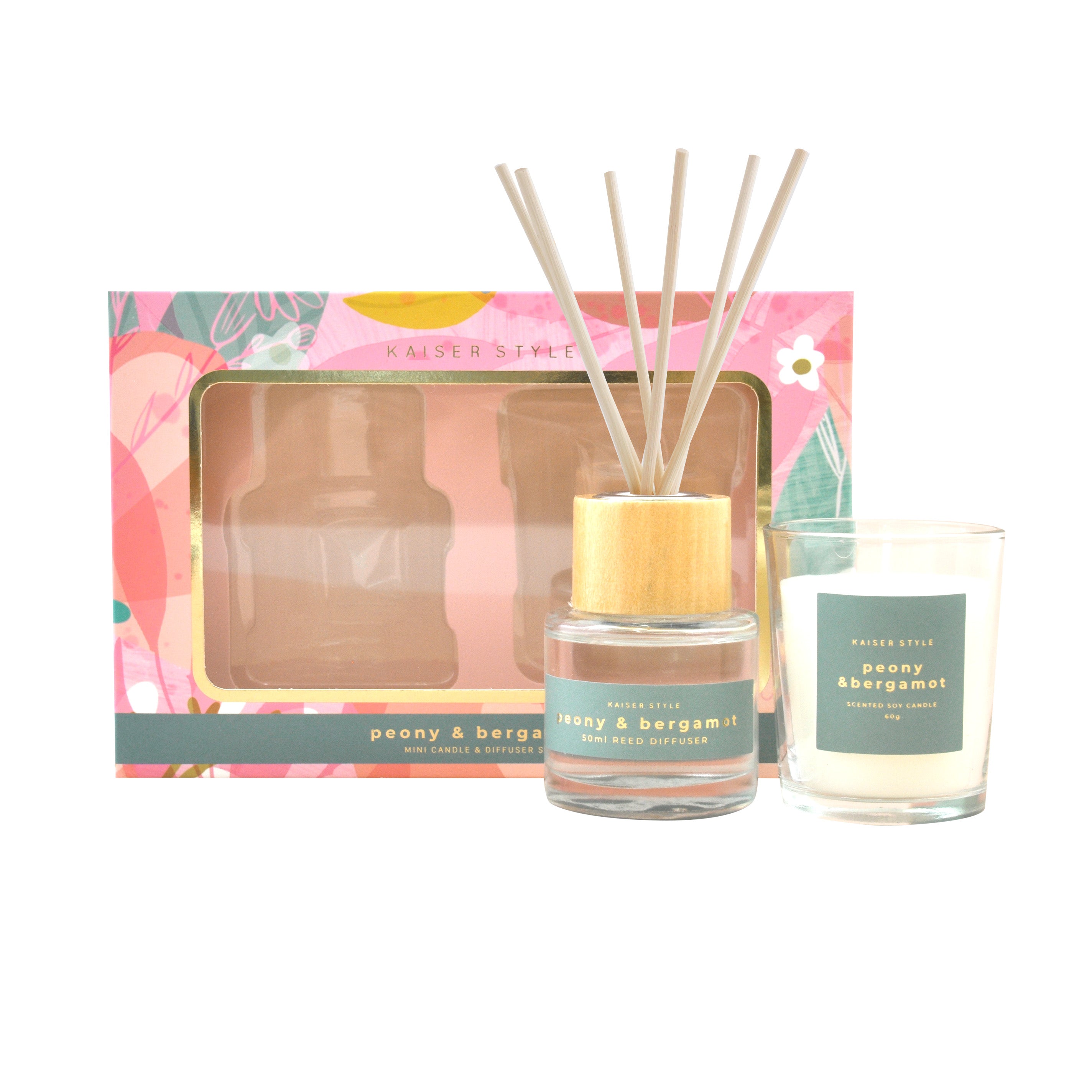 Wonderlust Candle & Diffuser Set - PEONY & BERGAMOT