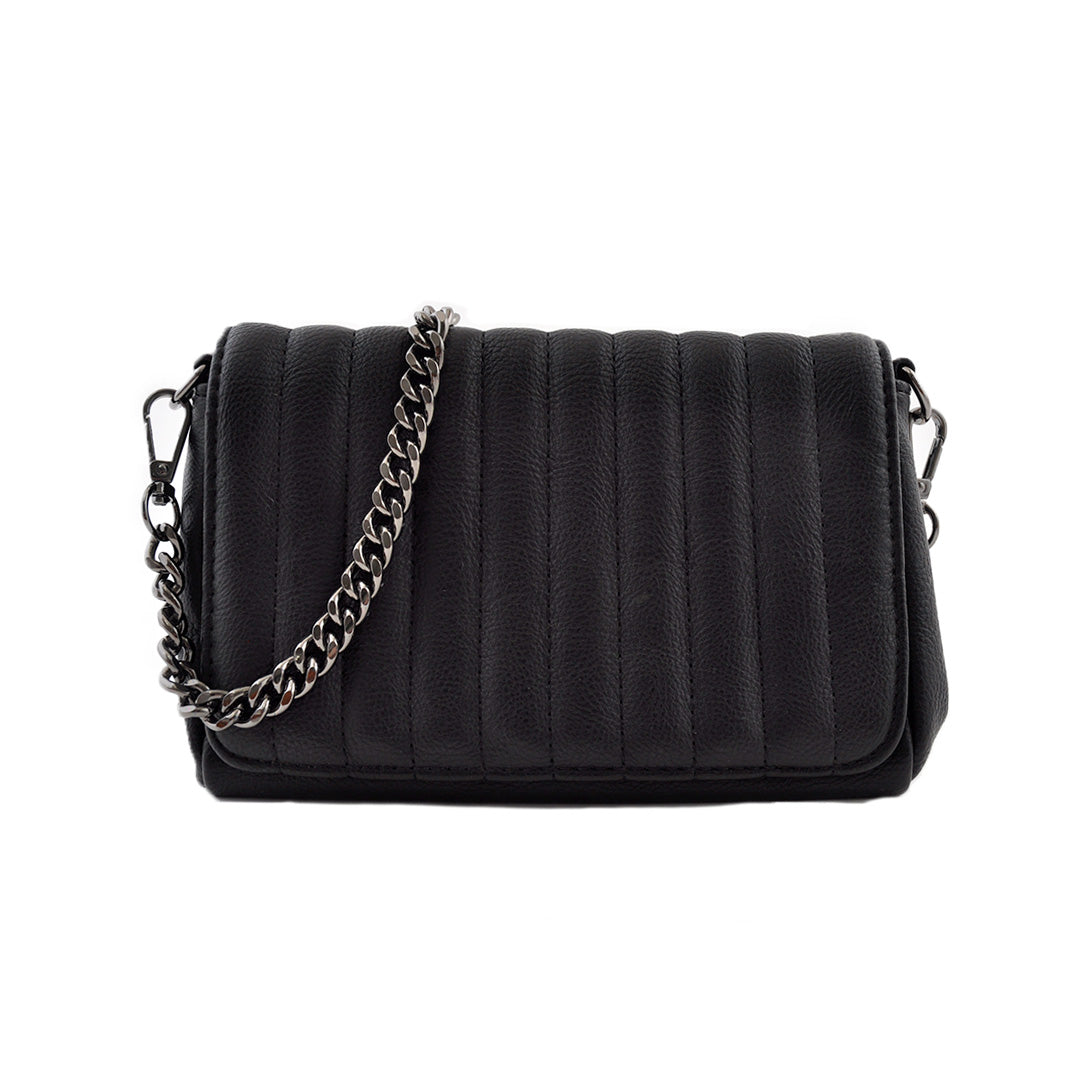 PU Textured Side Bag - Black